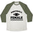 Virgin Teez  Baseball Tee Unisex Tri-Blend Baseball Tee / small / Oatmeal / Moss FOOTBALL FEMALE UNISEX TRI-BLEND BASEBALL TEE