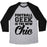 Virgin Teez  Baseball Tee Unisex Tri-Blend Baseball Tee / small / Athletic Gray / Black FOOTBALL GEEK IS THE NEW CHIC UNISEX TRI-BLEND BASEBALL TEE