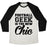 Virgin Teez  Baseball Tee Unisex Tri-Blend Baseball Tee / small / Oatmeal / Black FOOTBALL GEEK IS THE NEW CHIC UNISEX TRI-BLEND BASEBALL TEE