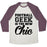 Virgin Teez  Baseball Tee Unisex Tri-Blend Baseball Tee / small / Oatmeal / Maroon FOOTBALL GEEK IS THE NEW CHIC UNISEX TRI-BLEND BASEBALL TEE