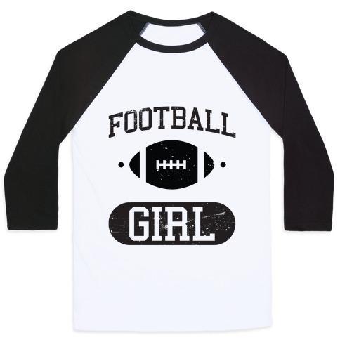 Virgin Teez  Baseball Tee Unisex Classic Baseball Tee / x-small / White/Black FOOTBALL GIRL UNISEX CLASSIC BASEBALL TEE