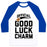 Virgin Teez  Baseball Tee Unisex Classic Baseball Tee / x-small / White/Blue FOOTBALL GOOD LUCK CHARM UNISEX CLASSIC BASEBALL TEE