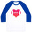Virgin Teez  Baseball Tee Unisex Classic Baseball Tee / x-small / White/Blue FOOTBALL HEART UNISEX CLASSIC BASEBALL TEE