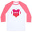 Virgin Teez  Baseball Tee Unisex Classic Baseball Tee / x-small / White/Neon Pink FOOTBALL HEART UNISEX CLASSIC BASEBALL TEE