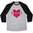 Virgin Teez  Baseball Tee Unisex Tri-Blend Baseball Tee / small / Athletic Gray / Black FOOTBALL HEART UNISEX TRI-BLEND BASEBALL TEE