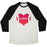 Virgin Teez  Baseball Tee Unisex Tri-Blend Baseball Tee / small / Oatmeal / Black FOOTBALL HEART UNISEX TRI-BLEND BASEBALL TEE