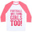 Virgin Teez  Baseball Tee Unisex Classic Baseball Tee / x-small / White/Neon Pink FOOTBALL IS FOR GIRLS TOO! (PINK) UNISEX CLASSIC BASEBALL TEE