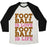 Virgin Teez  Baseball Tee Unisex Tri-Blend Baseball Tee / small / Oatmeal / Black FOOTBALL IS LOVE FOOTBALL IS LIFE UNISEX TRI-BLEND BASEBALL TEE