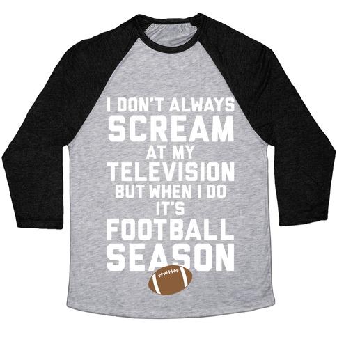 Virgin Teez  Baseball Tee Unisex Tri-Blend Baseball Tee / small / Athletic Gray / Black FOOTBALL SEASON UNISEX TRI-BLEND BASEBALL TEE