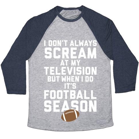 Virgin Teez  Baseball Tee Unisex Tri-Blend Baseball Tee / small / Athletic Gray / Navy FOOTBALL SEASON UNISEX TRI-BLEND BASEBALL TEE
