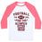 Virgin Teez  Baseball Tee Unisex Classic Baseball Tee / x-small / White/Neon Pink FOOTBALL: TOO COOL FOR THE OLYMPICS SINCE 1932 UNISEX CLASSIC BASEBALL TEE