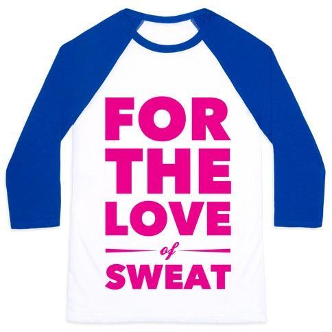 Virgin Teez  Baseball Tee Unisex Classic Baseball Tee / x-small / White/Blue FOR THE LOVE OF SWEAT UNISEX CLASSIC BASEBALL TEE