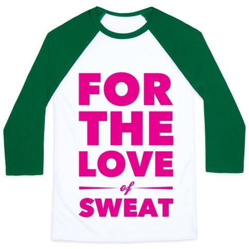 Virgin Teez  Baseball Tee Unisex Classic Baseball Tee / x-small / White/Dark Green FOR THE LOVE OF SWEAT UNISEX CLASSIC BASEBALL TEE