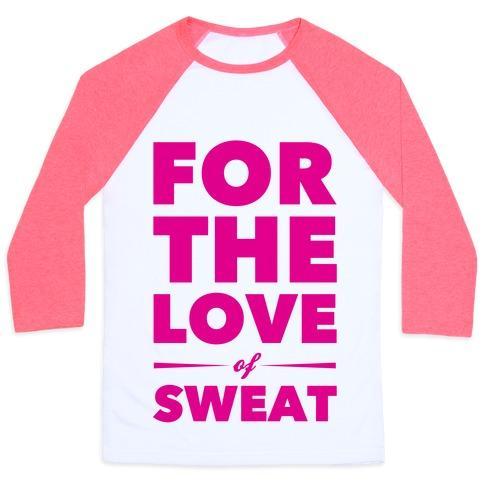 Virgin Teez  Baseball Tee Unisex Classic Baseball Tee / x-small / White/Neon Pink FOR THE LOVE OF SWEAT UNISEX CLASSIC BASEBALL TEE