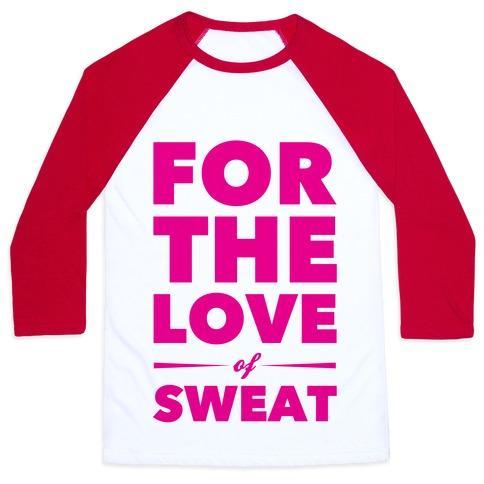 Virgin Teez  Baseball Tee Unisex Classic Baseball Tee / x-small / White/Red FOR THE LOVE OF SWEAT UNISEX CLASSIC BASEBALL TEE
