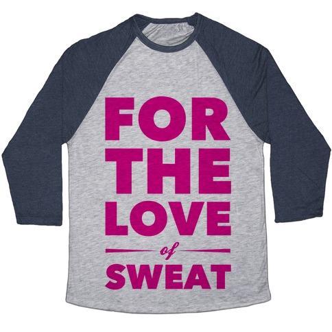 Virgin Teez  Baseball Tee Unisex Tri-Blend Baseball Tee / small / Athletic Gray / Navy FOR THE LOVE OF SWEAT UNISEX TRI-BLEND BASEBALL TEE