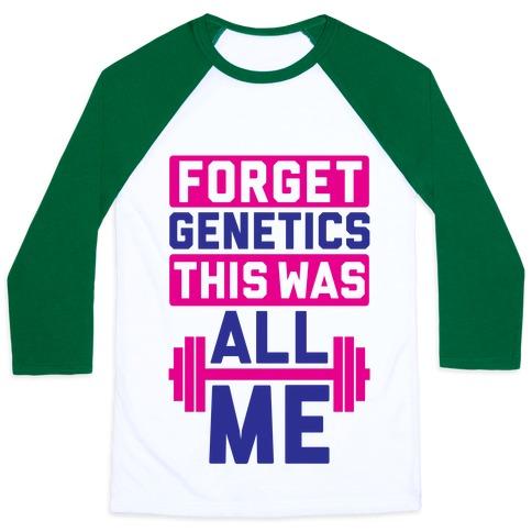 Virgin Teez  Baseball Tee Unisex Classic Baseball Tee / x-small / White/Dark Green FORGET GENETICS UNISEX CLASSIC BASEBALL TEE