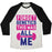Virgin Teez  Baseball Tee Unisex Tri-Blend Baseball Tee / small / Oatmeal / Black FORGET GENETICS UNISEX TRI-BLEND BASEBALL TEE