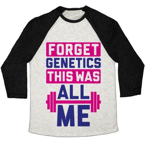 Virgin Teez  Baseball Tee Unisex Tri-Blend Baseball Tee / small / Oatmeal / Black FORGET GENETICS UNISEX TRI-BLEND BASEBALL TEE