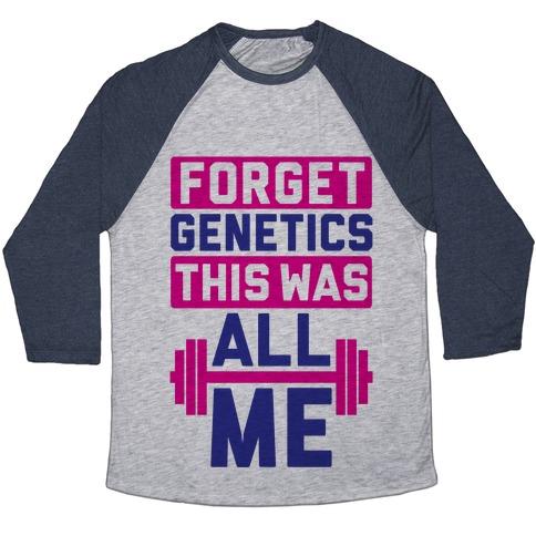 Virgin Teez  Baseball Tee Unisex Tri-Blend Baseball Tee / small / Athletic Gray / Navy FORGET GENETICS UNISEX TRI-BLEND BASEBALL TEE