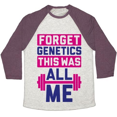 Virgin Teez  Baseball Tee Unisex Tri-Blend Baseball Tee / small / Oatmeal / Maroon FORGET GENETICS UNISEX TRI-BLEND BASEBALL TEE