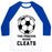Virgin Teez  Baseball Tee Unisex Classic Baseball Tee / x-small / White/Blue FORGET GLASS SLIPPERS THIS PRINCESS WEARS CLEATS UNISEX CLASSIC BASEBALL TEE