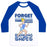Virgin Teez  Baseball Tee Unisex Classic Baseball Tee / x-small / White/Blue FORGET GLASS SLIPPERS THIS PRINCESS WEARS RUNNING SHOES UNISEX CLASSIC BASEBALL TEE