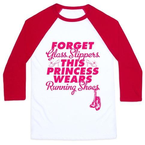 Virgin Teez  Baseball Tee Unisex Classic Baseball Tee / x-small / White/Red FORGET RUNNING SHOES (TANK) UNISEX CLASSIC BASEBALL TEE