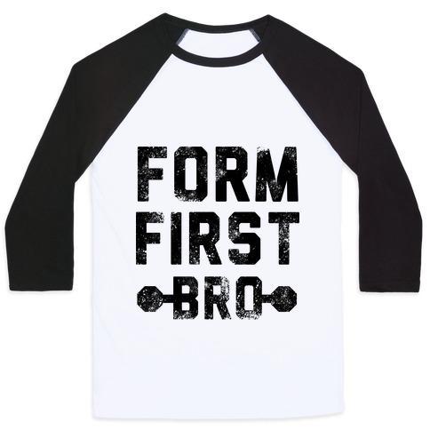 Virgin Teez  Baseball Tee Unisex Classic Baseball Tee / x-small / White/Black FORM FIRST BRO UNISEX CLASSIC BASEBALL TEE