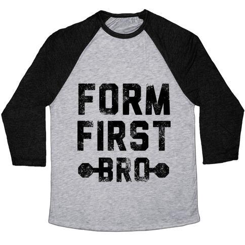 Virgin Teez  Baseball Tee Unisex Tri-Blend Baseball Tee / small / Athletic Gray / Black FORM FIRST BRO UNISEX TRI-BLEND BASEBALL TEE