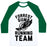 Virgin Teez  Baseball Tee Unisex Classic Baseball Tee / x-small / White/Dark Green FORREST GUMP RUNNING TEAM UNISEX CLASSIC BASEBALL TEE