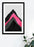 LUVD Framed Art Prints Four Mountains  Pink  Frame