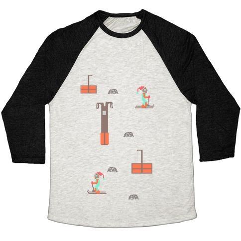 Virgin Teez  Baseball Tee Unisex Tri-Blend Baseball Tee / small / Oatmeal / Black FREE SKI UNISEX TRI-BLEND BASEBALL TEE