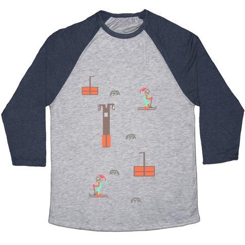 Virgin Teez  Baseball Tee Unisex Tri-Blend Baseball Tee / small / Athletic Gray / Navy FREE SKI UNISEX TRI-BLEND BASEBALL TEE