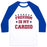 Virgin Teez  Baseball Tee Unisex Classic Baseball Tee / x-small / White/Blue FREEDOM IS MY CARDIO UNISEX CLASSIC BASEBALL TEE