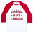 Virgin Teez  Baseball Tee Unisex Classic Baseball Tee / x-small / White/Red FREEDOM IS MY CARDIO UNISEX CLASSIC BASEBALL TEE