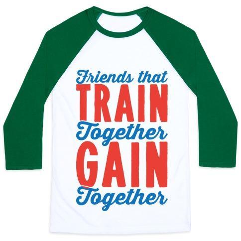 Virgin Teez  Baseball Tee Unisex Classic Baseball Tee / x-small / White/Dark Green FRIENDS THAT TRAIN TOGETHER GAIN TOGETHER UNISEX CLASSIC BASEBALL TEE
