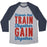 Virgin Teez  Baseball Tee Unisex Tri-Blend Baseball Tee / small / Athletic Gray / Navy FRIENDS THAT TRAIN TOGETHER GAIN TOGETHER UNISEX TRI-BLEND BASEBALL TEE
