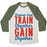 Virgin Teez  Baseball Tee Unisex Tri-Blend Baseball Tee / small / Oatmeal / Moss FRIENDS THAT TRAIN TOGETHER GAIN TOGETHER UNISEX TRI-BLEND BASEBALL TEE