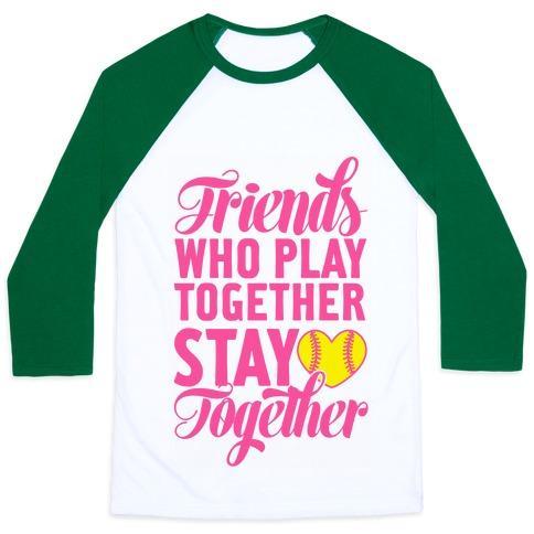 Virgin Teez  Baseball Tee Unisex Classic Baseball Tee / x-small / White/Dark Green FRIENDS WHO PLAY TOGETHER UNISEX CLASSIC BASEBALL TEE