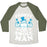 Virgin Teez  Baseball Tee Unisex Tri-Blend Baseball Tee / small / Oatmeal / Moss FROSTY THE SWOLEMAN UNISEX TRI-BLEND BASEBALL TEE