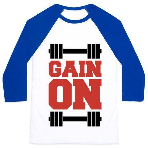 Virgin Teez  Baseball Tee Unisex Classic Baseball Tee / x-small / White/Blue GAIN ON UNISEX CLASSIC BASEBALL TEE