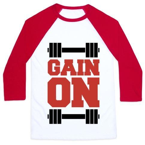Virgin Teez  Baseball Tee Unisex Classic Baseball Tee / x-small / White/Red GAIN ON UNISEX CLASSIC BASEBALL TEE