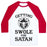 Virgin Teez  Baseball Tee Unisex Classic Baseball Tee / x-small / White/Red GAINING SWOLES FOR SATAN UNISEX CLASSIC BASEBALL TEE