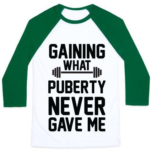 Virgin Teez  Baseball Tee Unisex Classic Baseball Tee / x-small / White/Dark Green GAINING WHAT PUBERTY NEVER GAVE ME UNISEX CLASSIC BASEBALL TEE
