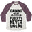 Virgin Teez  Baseball Tee Unisex Tri-Blend Baseball Tee / small / Oatmeal / Maroon GAINING WHAT PUBERTY NEVER GAVE ME UNISEX TRI-BLEND BASEBALL TEE