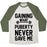 Virgin Teez  Baseball Tee Unisex Tri-Blend Baseball Tee / small / Oatmeal / Moss GAINING WHAT PUBERTY NEVER GAVE ME UNISEX TRI-BLEND BASEBALL TEE