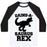 Virgin Teez  Baseball Tee Unisex Classic Baseball Tee / x-small / White/Black GAINS-A-SAURUS REX PARODY UNISEX CLASSIC BASEBALL TEE
