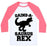 Virgin Teez  Baseball Tee Unisex Classic Baseball Tee / x-small / White/Neon Pink GAINS-A-SAURUS REX PARODY UNISEX CLASSIC BASEBALL TEE