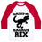 Virgin Teez  Baseball Tee Unisex Classic Baseball Tee / x-small / White/Red GAINS-A-SAURUS REX PARODY UNISEX CLASSIC BASEBALL TEE